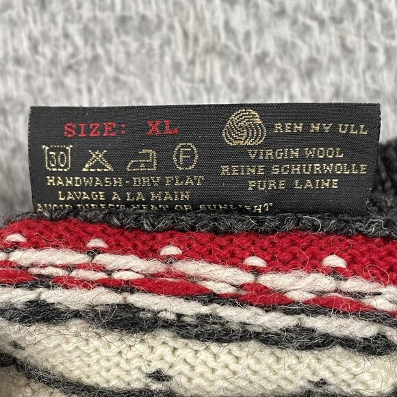 VTG Nordstrikk Cardigan Sweater Womens XL 100% Pure Wool Reindeer Norway - Picture 4 of 8